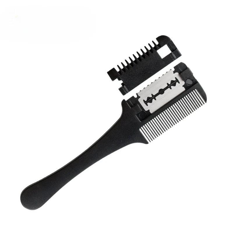 Hair Cutting Comb Hair Brushes with Razor Blades Hair Trimmer Cutting Thinning Tools Barbershop Salon Styling Tool Comb 2026 New