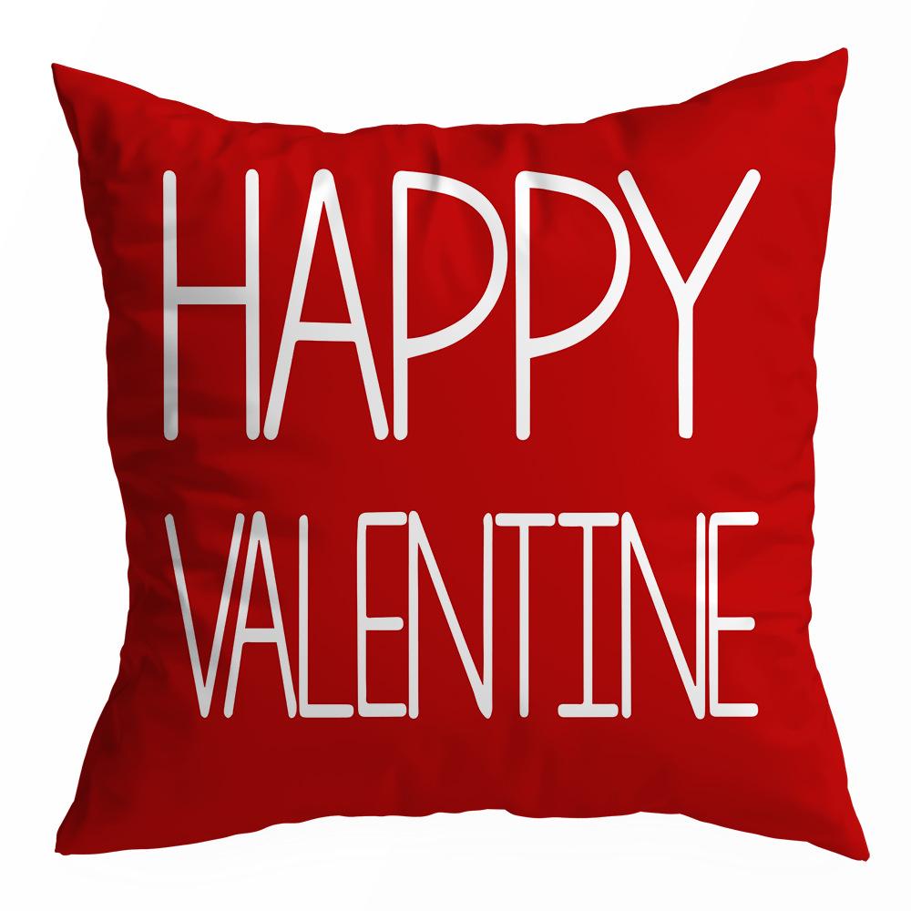 Valentine's Day Pillowcase, Peach Skin Velvet Heart Print Home Fabric Sofa Pillow, Car Waist and Back Cushion Cover