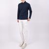 IKALOOK Henley Neck Navy Long Sleeve T-Shirt Tee172