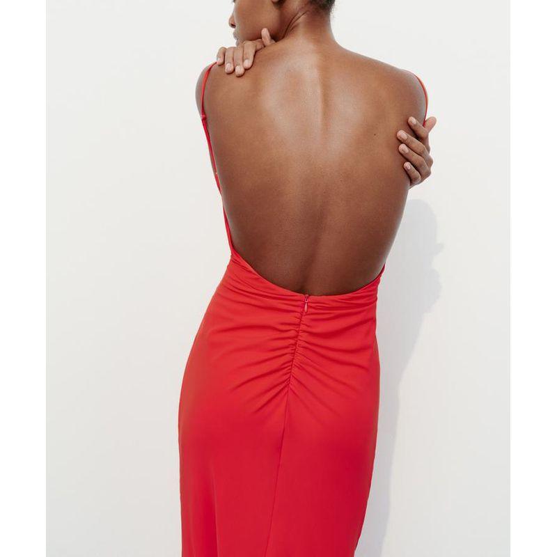 Spring and Summer New Arrival Women's Clothing Fashion Style Straight Collar Camisole Wrinkle Decoration Intimates Style Dress 2803091