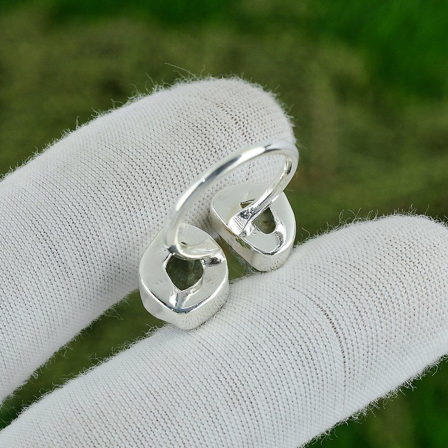 Easter Deal Aquamarine Rough Gemstone Sterling Silver Stackable New Ring Jewelry