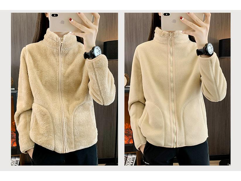 Unisex Polar Fleece Thick Jacket - Coral Fleece Liner for Autumn and Winter