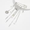 Rhinestones Pearls Brooch With Removable Alloy Chain For Pants Decoration And Fashion Accessories