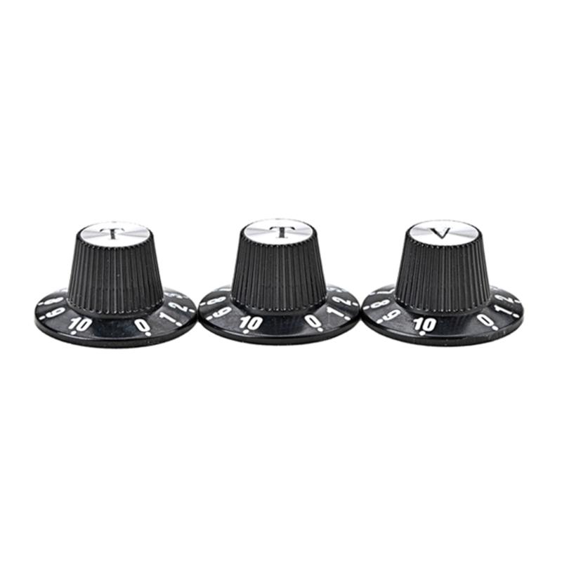 3Pcs Guitar Knobs Amber Top Hat Knobs Guitar Speed Control Knobs Volume Tone Control Knobs Fits 6mm/0.24" Rotary Shaft
