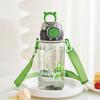 Water bottle110ml large capacity plastic water cup portable student three-dimensional anti-drop kettle high temperature cup straw cartoon