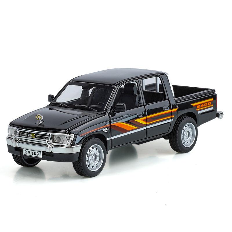 Симуляция 1/32 Пикап Toyota Hilux Сплав Литой Внедорожник Модель Автомобиля, Открывающиеся Двери Игрушка для Мальчиков Подарок Украшения чёрный
