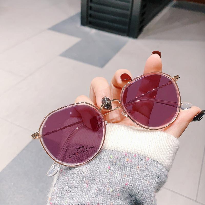 Women'S Photosensitive Color-Changing Glasses Fashion Color-Changing Flat Glasses Anti-Ultraviolet Color-Changing Myopia Glasses Frame