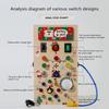 Wooden Interactive Learning Toy with LED Light Busy Board Button Switch Early Education Intelligen Play for Kids