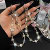 Crystal Beaded Butterfly Phone Chain for Women High-Value Phone Strap Ins Style Bag USB Keychain Accessories