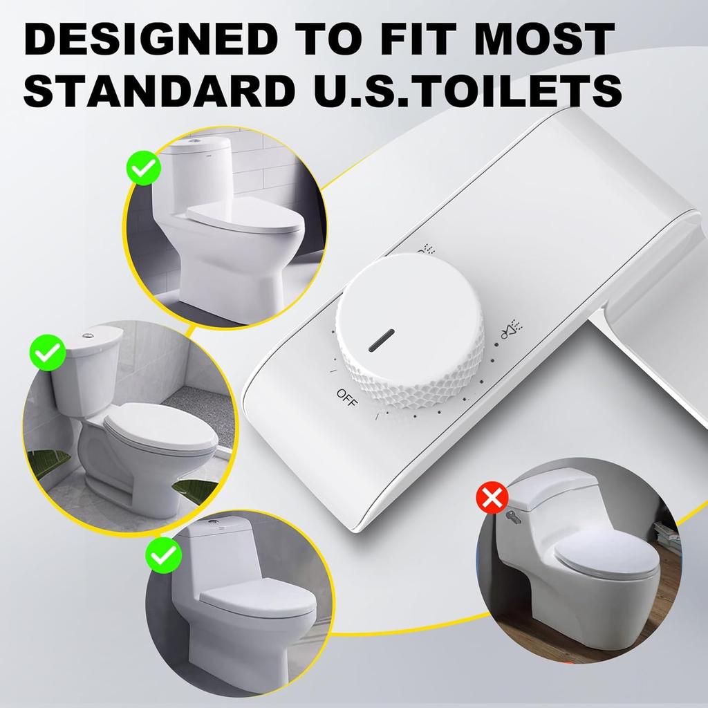 Ultra Slim Bidet Attachment for Toilet Self Cleaning Dual Nozzle Non Electric Bidet Attachment for Feminine Wash