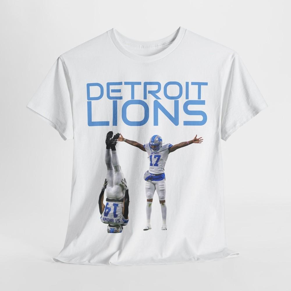 Detroit Lions  St. brown Celebration Touchdown NFL Fan T-Shirt Unisex T-Shirt S
