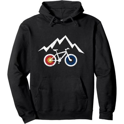 Ogc Cycling Hoodie Black White Mountain Bike Print Streetwear Oversized Pullover Color Wheel Design with