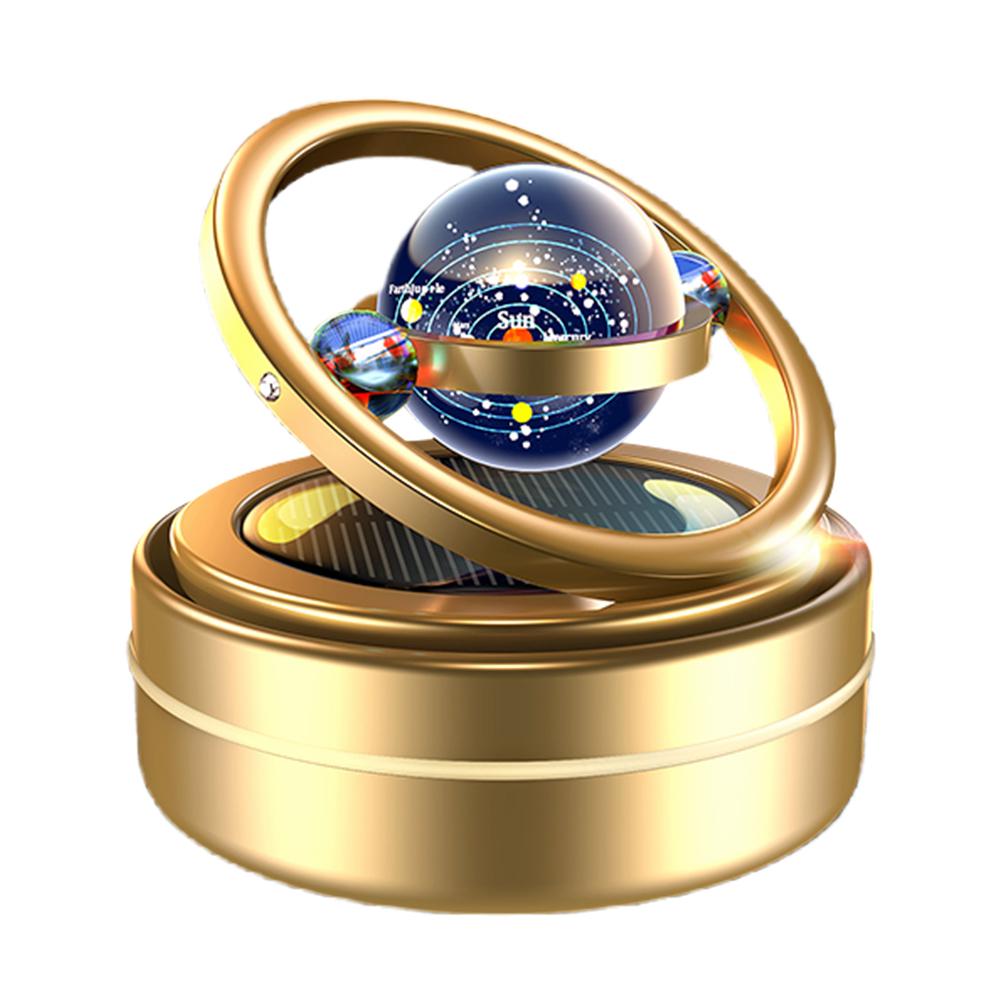 

Solar Rotating Car Air Freshener Aluminum Alloy Car Perfume Fragrance Double Ring Interior Decoration Interior Decor Accessories