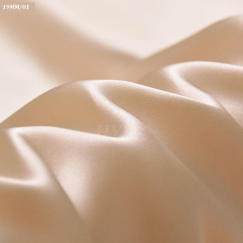 HYSK 19mm 100% Pure Silk Satin Fabric Multi Color Plain Solid Dyed Sewing Bridal Silk Material Manufacturer