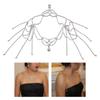 Stylish Alloy Rhinestones Shoulder Necklace Sturdy Fringe Design Perfect For Casual Evening Outfits