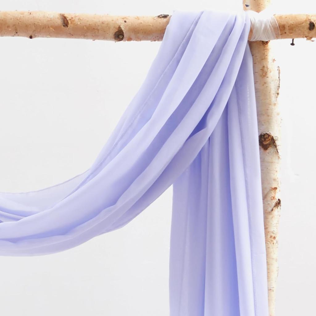 Chiffon Wedding Arch Draping Fabric,70X600cm Sheer Backdrop Curtain Chiffon Fabric Drapery for Wedding Archway Ceremony Party