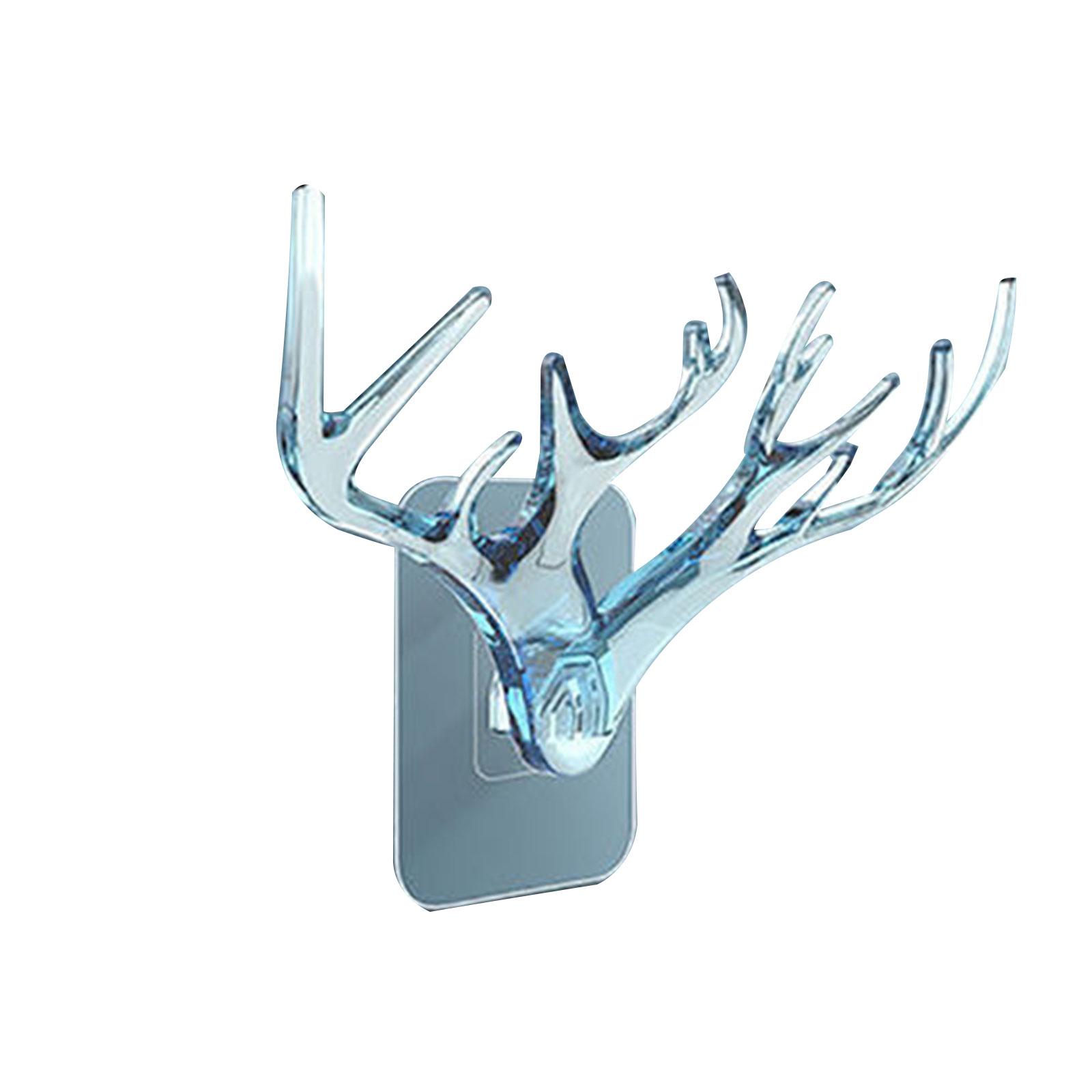 

Самоклеящийся настенный крючок без сверления, сумка для пальто, дверь в ванную комнату, кухонная вешалка для полотенец, крючок в виде головы оленя, аксессуары для хранения 2