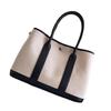 Grensoverschrijdende nieuwe canvas tas met eerste laag koeienhuid voor dames, tuin handtas, echt leer, contrasterende kleur, schoudertas, messenger tas, tote bag