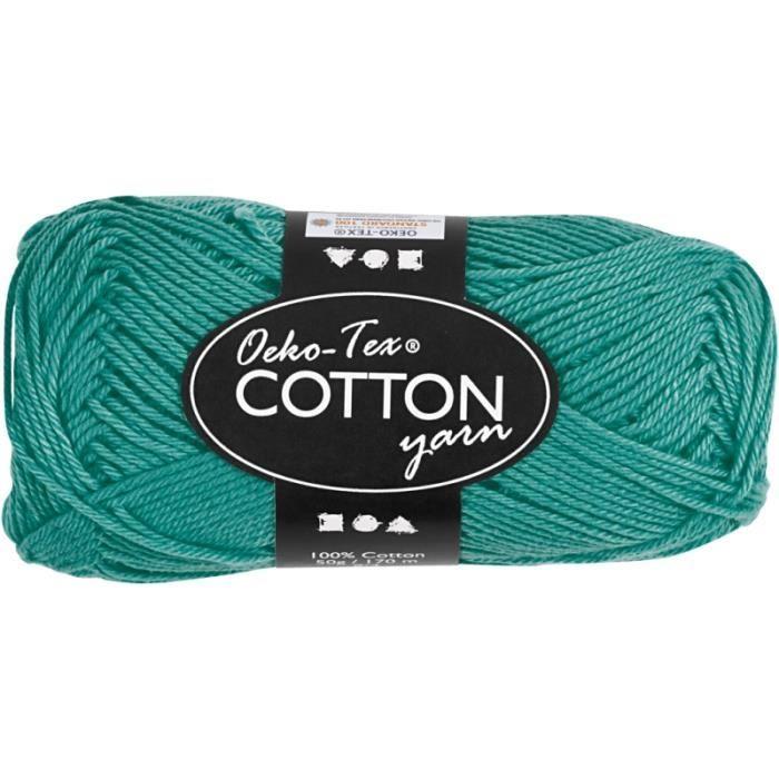 Ball of Cotton Yarn - 50 G - Petrol Blue - 100% Cotton - High Quality
