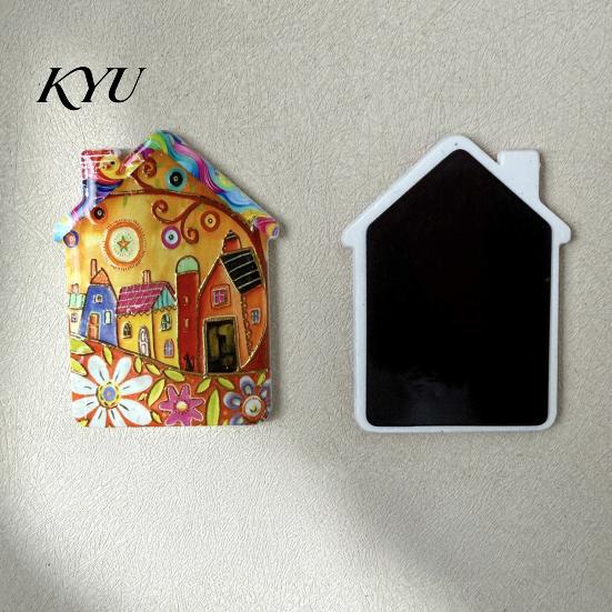 House Refrigerator Magnets Vintage Magnet, Colorful Fairy Tale Town Miniature Home Ornaments Fridge Magnetic Kitchen Decoration Accessories Magnet