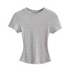 Pure Desire Women's Spicy Girl Round Neck Ribbed Summer T-Shirt
