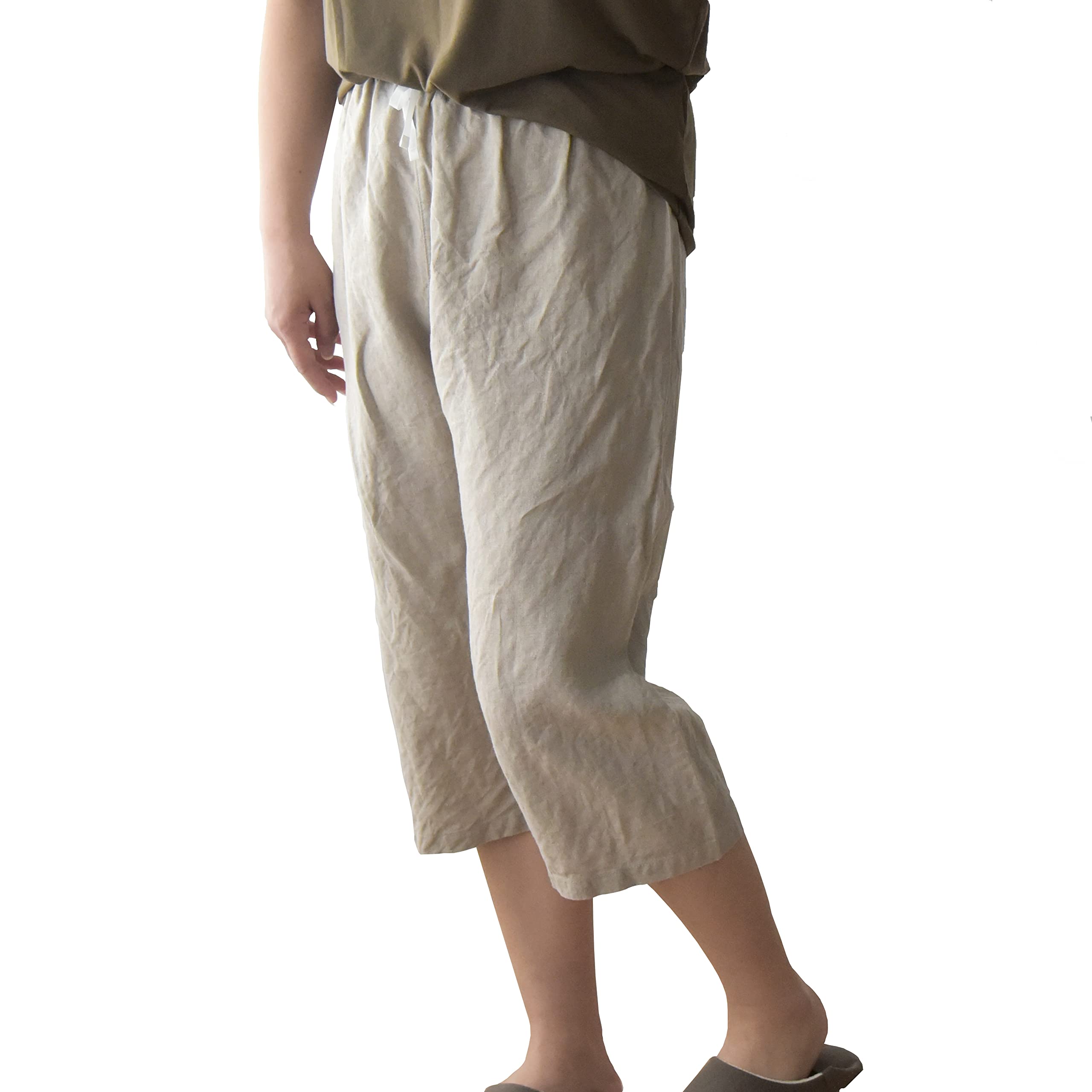 

Лён Сделано в и Эти пижамы идеально подходят для нижнего белья или в качестве скандинавского Доступно для женщин 100% Домашняя одежда/Быстросохнущие шорты, Япония, бежевый