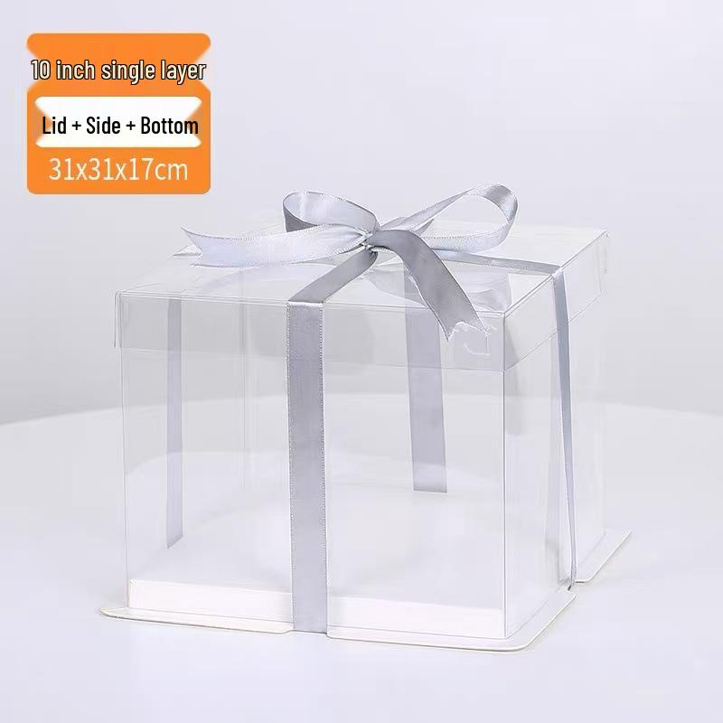 Klare doppellagige Geburtstagskuchenbox - Mehrere Größen: 4, 6, 8, 10, 12 Zoll