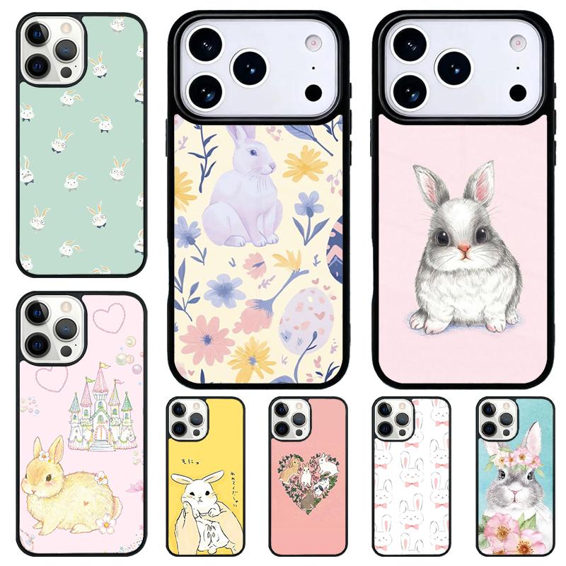 Cute Bunny Rabbit Phone Case for iPhone 17 Air 16 15 11 12 14 13 Pro Max Shockproof Cover