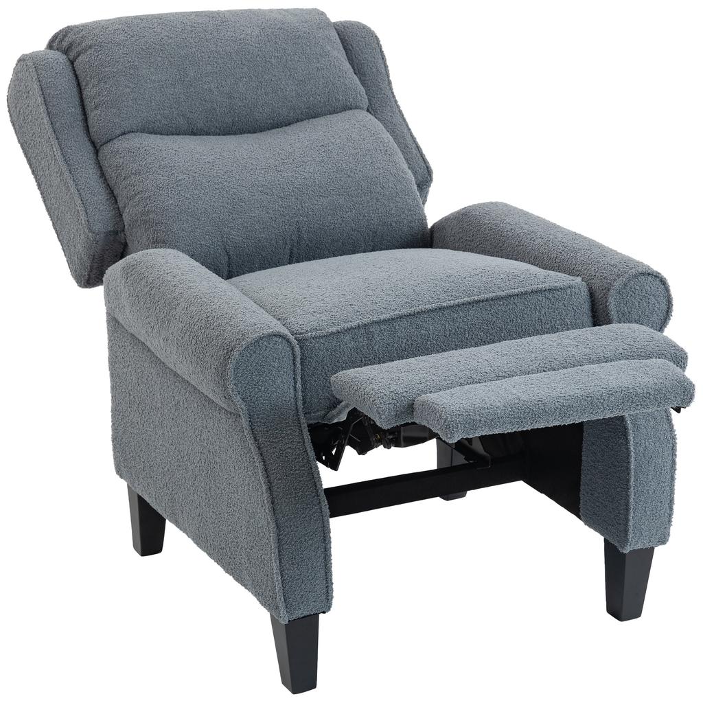 Recliner Armchair with Extended Leg Rest - Grey