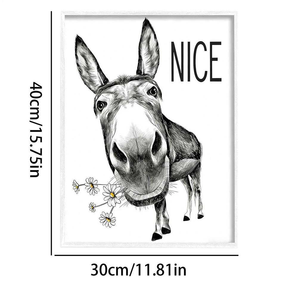

Funny Bathroom Wall Art Animal Canvas Wall Unframed Artwork Decor Farmhouse Black And White Painting for Home Bathroom Restroom білий