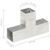 Vidaxl T-Shaped Post Connector, Galvanized Metal, 71X71 Mm