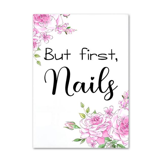 Nordic Fashion Girl Nail Beauty Salon Tweezers Wall Art Canvas Painting Posters And Prints Wall Pictures For Living Room Decor