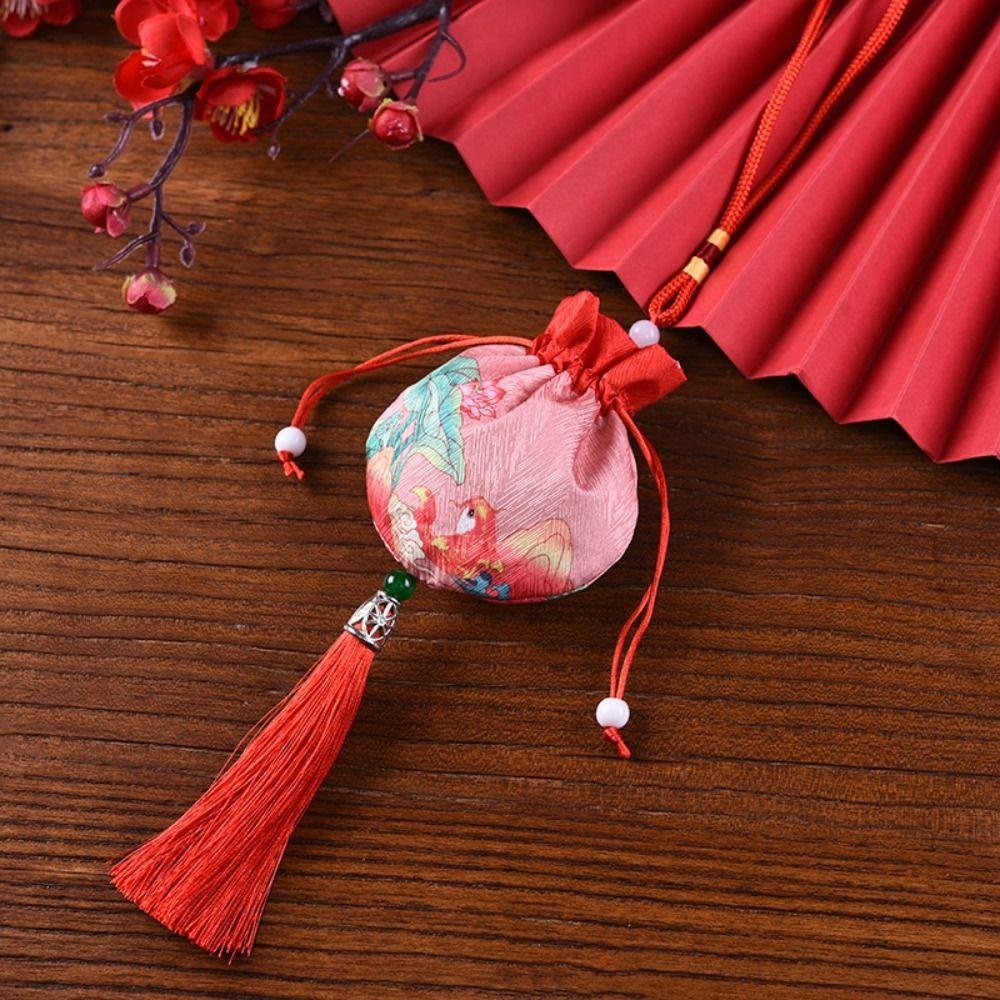 

Сумка для зберігання ювелірних виробів Сумка на шнурках у китайському стилі. Маленький порожній мішечок у подарунок червоний