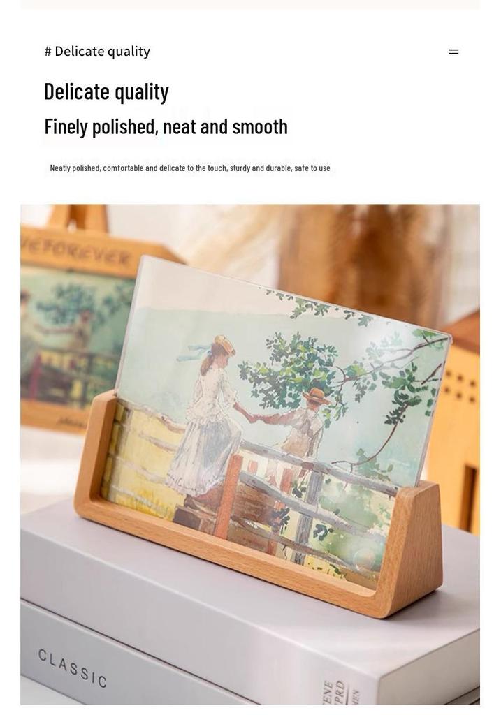 Instax U-Shaped Solid Wood Photo Frame DIY Desktop Ornament Handmade Album Display