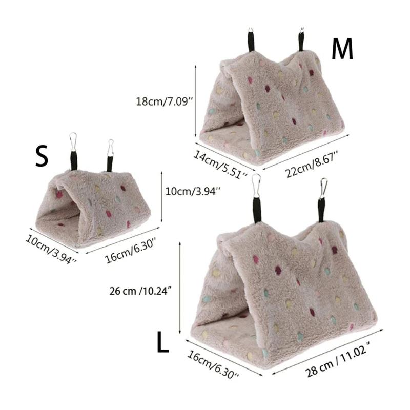 Pet Parrot Hammock Bird Hanging Bed House Plush Winter Warm Cage Nest Tent