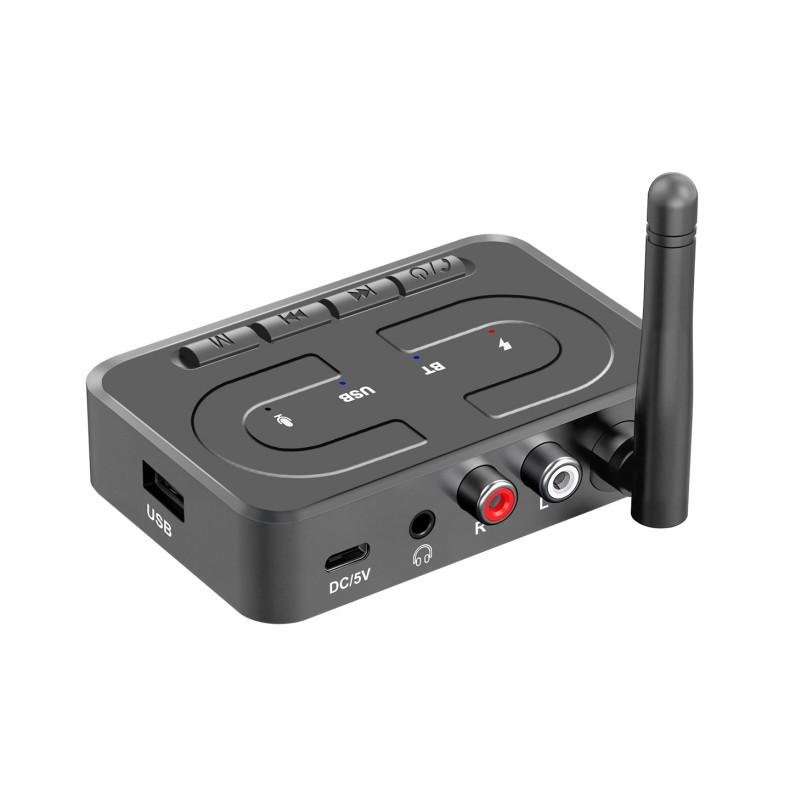 Bluetooth 6.0 Audio Receiver 3.5mm AUX RCA With Mic HIFI Stereo Wireless Adapter Support USB U-Disk For Car Speaker Amp