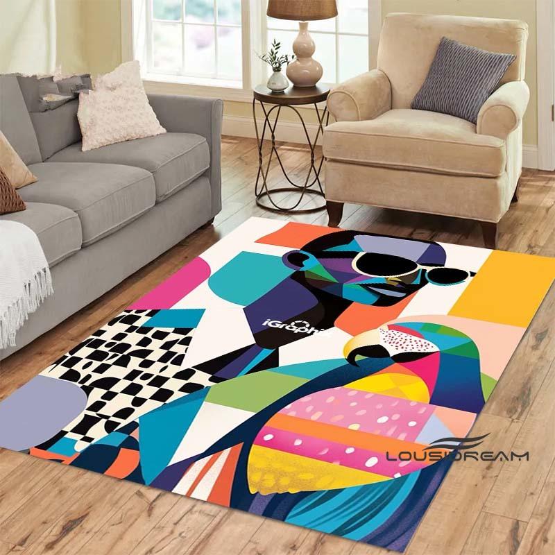 Customizable Picasso Style Painting Printed Carpet Fashion Non-slip Floor Mat Outdoor Door Mat Play Mat Birthday Gift