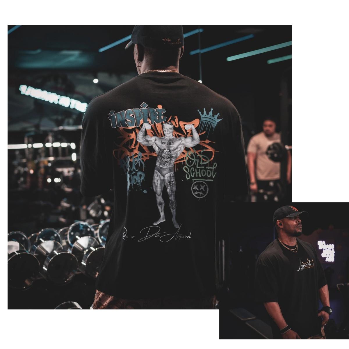 

Muscles Never Extinguish Loose Fitness Training Fitness Gym Leisure TShirt Mens and Womens Luxury Brand Top 2026 M