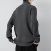 Men's Striped High Neck Knit Sweater - Thick, Loose, Solid Color Winter Base Layer