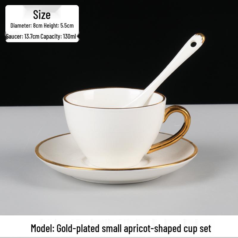 Europejski Luksusowy Zestaw Ceramicznych Filiżanek do Kawy ze Złotym Brzegiem