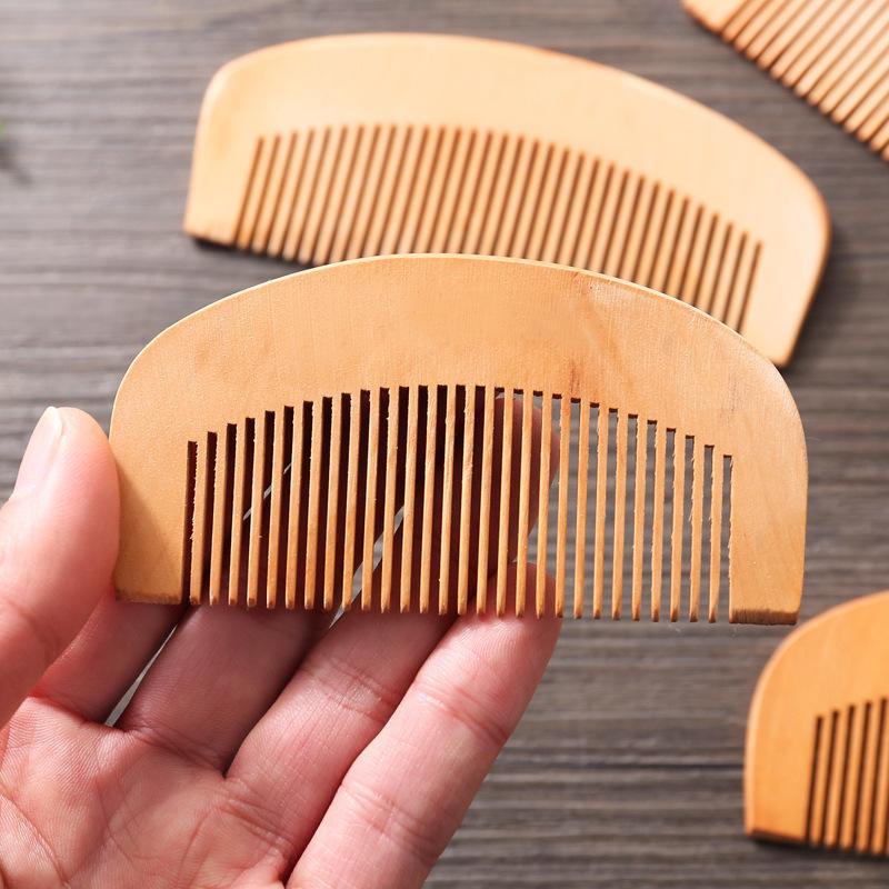 Portable Pocket-Sized Peach Wood Detangling and Massage Comb