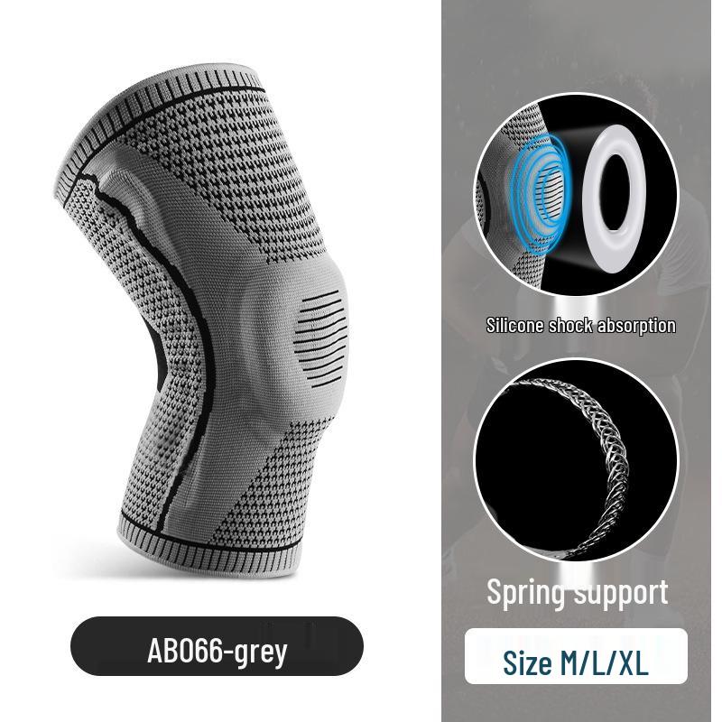 

Дышащий силиконовый компрессионный наколенник на пружинах для занятий спортом на открытом воздухе: Пеший туризм, Бег, Баскетбол, Велоспорт - Противоскользящий и Вязаный дизайн L [60-75kg]