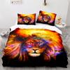 Lion Duvet Cover Set 3D Print Wild Animals Colourful King Queen Size For Kids Teens Adults Bedding Set Polyester Comforter Cover