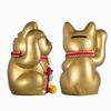 Glückskatze Waraku Medetai Rechte Hand Katze Glückskatze Maneki Katze Glücksbringer Feng Shui Ornament Opferbox Gold (M-SIZE Gold) Erhaben/Pottery_Lucky (tai_M