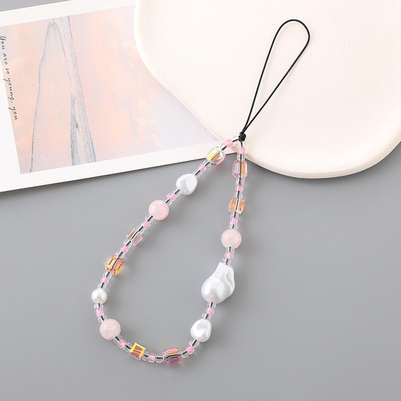Alien Pearl Beaded Mobile Phone Strap Elegant and Durable Phone Chain ABS