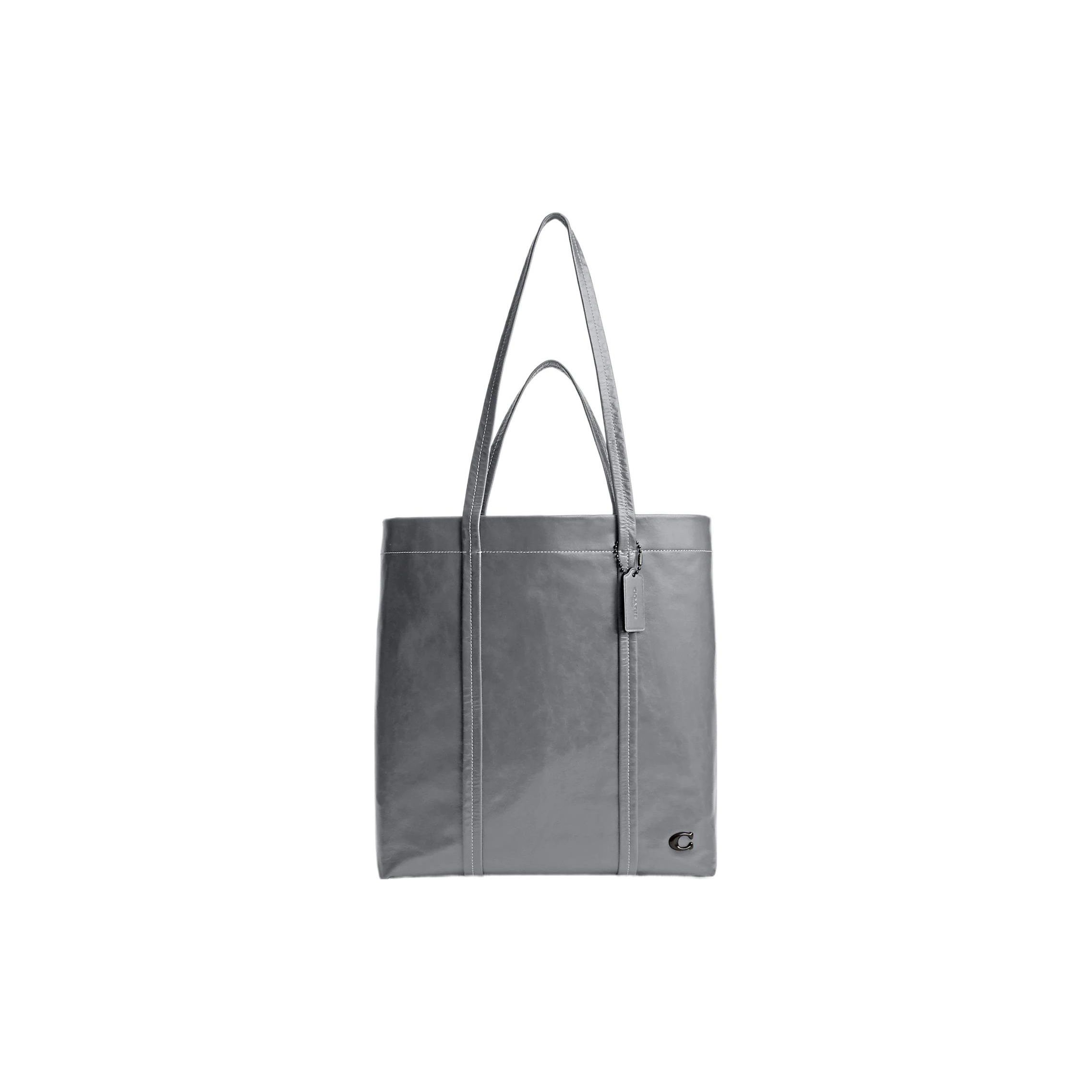 

Coach Hall 33 Solid Color Logo Stripe Seam Open Leather Tote Bag Men tote bags Gray CO840-N19 Basic Set (Bag+Dust Bag)