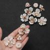10pcs DIY Crafts Flower Rhinestones Buttons Pearl Button Wedding Decoration Diy Alloy  Cryustal Bow Accessories Sewing Button