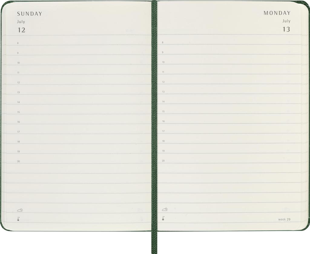 Moleskine 2026 Daily Pocket Size x Myrtle Starting in January Planner, 12-Month Diary, (9cm 14cm), Hardcover, Green, DHK1512DC2Y26,