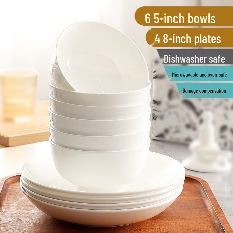 Zhi Shi Pure White Bone China Ceramic Bowls