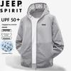 JEEP SPIRIT Men's Hooded Ice Silk Sun Protection Jacket